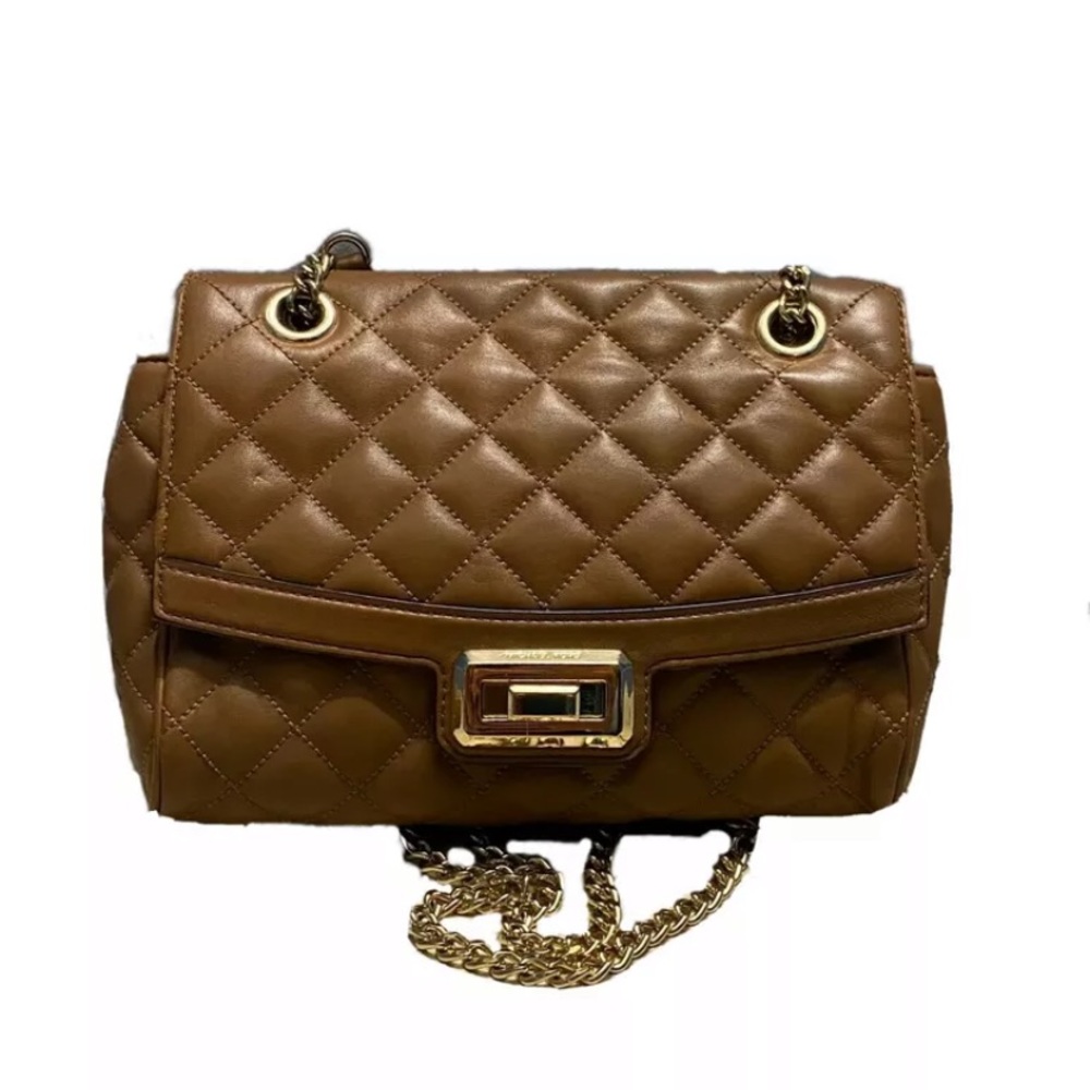 Michael Kors Medium Beige Leather Crossbody Bag